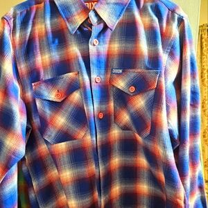 DIXXON Men's Blue and Red Plaid Shirt